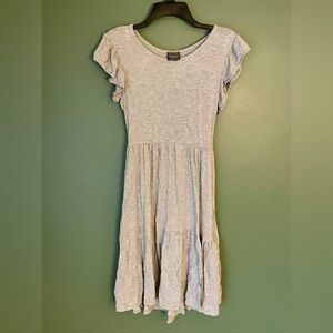 Gray Ruffle Sleeve Dress